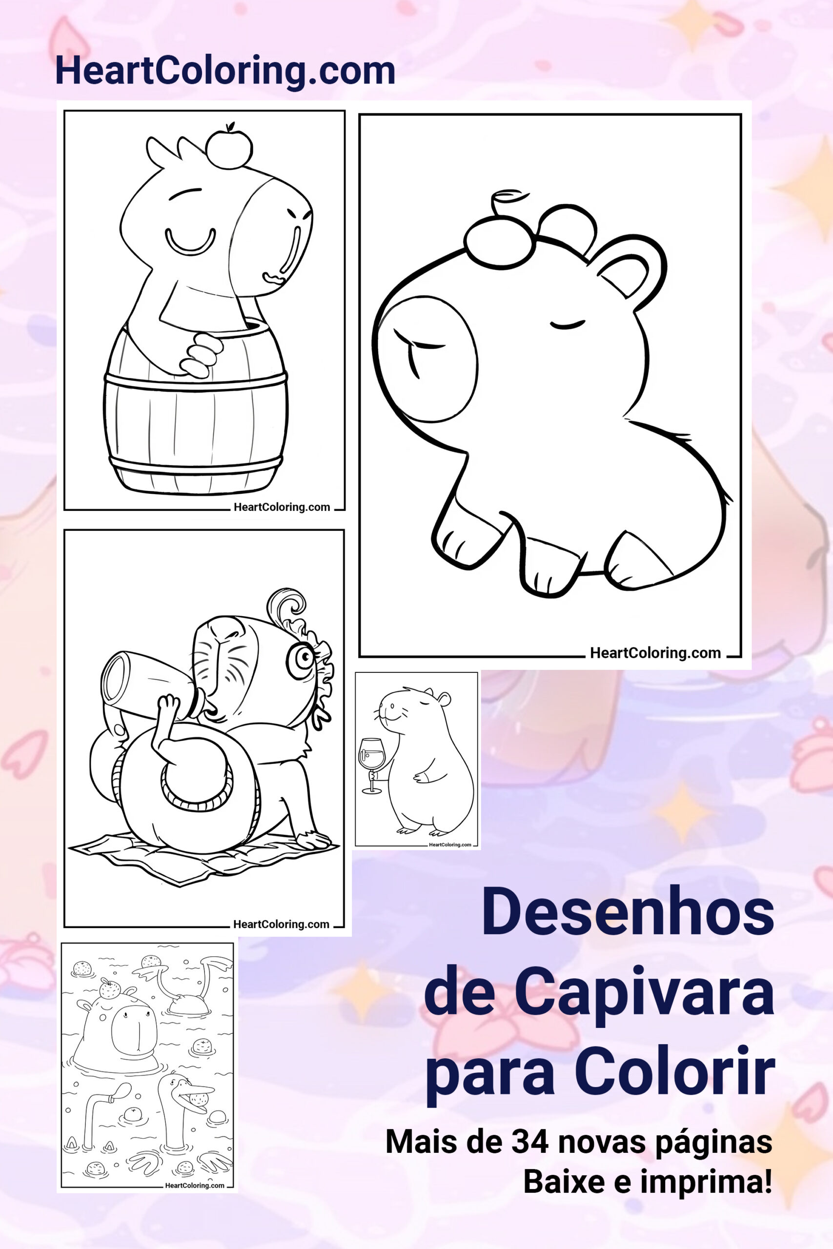 Desenhos Capivaras Para Colorir Designs Para Impress O