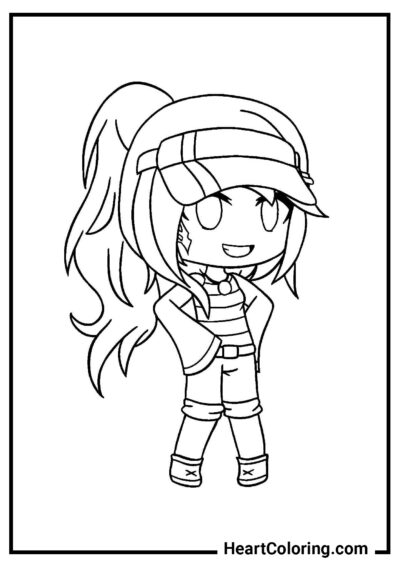 Fille sportive - Coloriages de Gacha Life