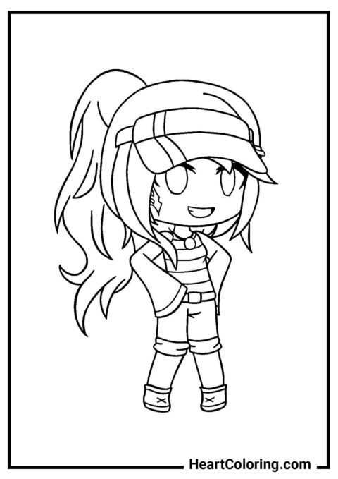 Fille sportive - Coloriages de Gacha Life