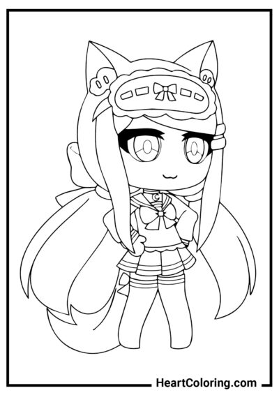 Free Printable Gacha Life Music Coloring Page, Sheet and Picture