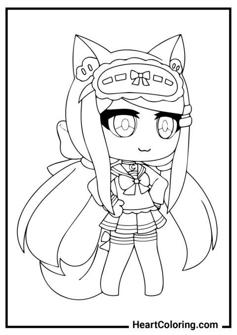 Arrogant fox - Gacha Life Coloring Pages