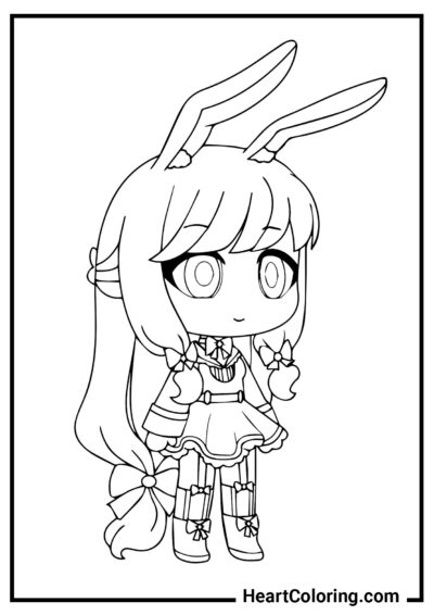 Lapin mignon - Coloriages de Gacha Life