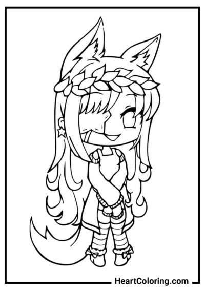 Cute Foxy Girl - Gacha Life Coloring Pages