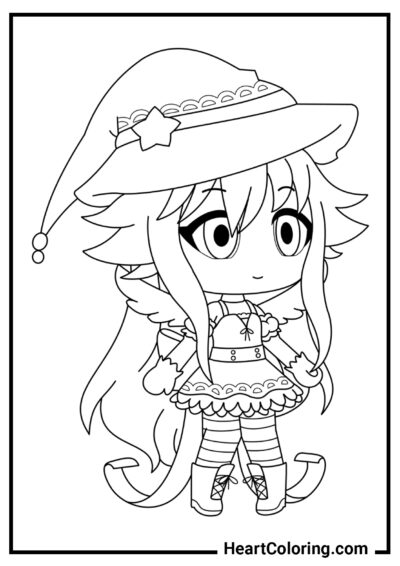 Sorcière mignonne - Coloriages de Gacha Life