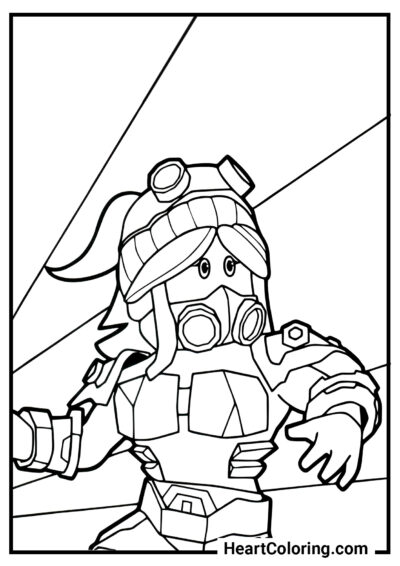 Character wearing a respirator - Roblox Coloring Pages