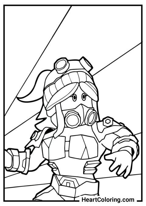 Personagem usando um respirador - Desenhos do Roblox para Colorir
