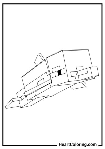 Cute little dolphin - Minecraft Coloring Pages