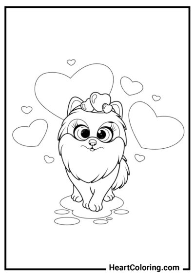 In love puppy - Dogs and Puppies Coloring Pages