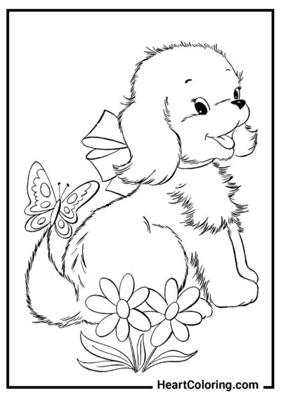Dressed-up doggy - Dogs and Puppies Coloring Pages