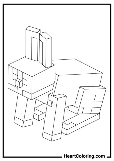 Pequeño conejo - Dibujos para colorear de Minecraft