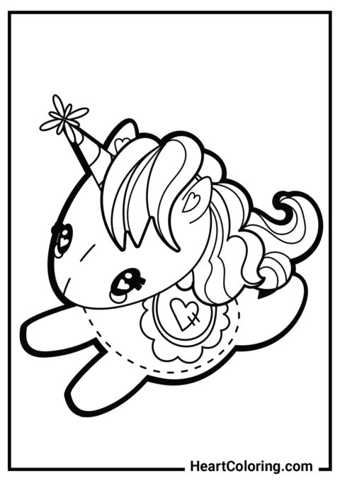 Adorable Unicornio de Peluche con Corazón - Dibujos de Unicornios para Colorear
