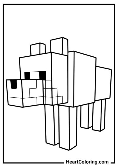 Lobo Adolescente - Desenhos para colorir do Minecraft
