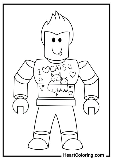 I love Cats - Roblox Coloring Pages