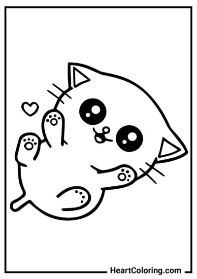 Cariñoso gatito - Dibujos de Gatos y Gatitos para Colorear