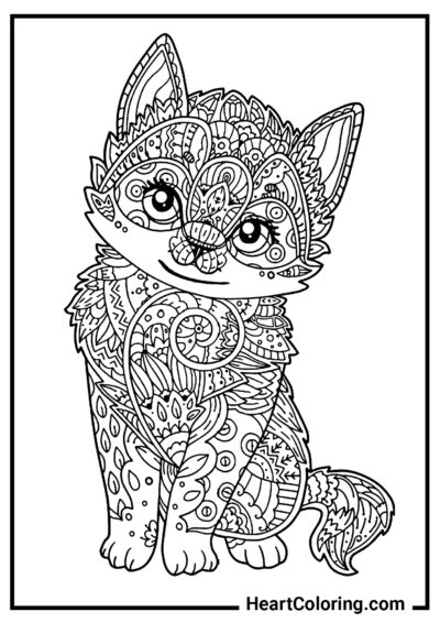 Antistress cat - Cat and Kitten Coloring Pages