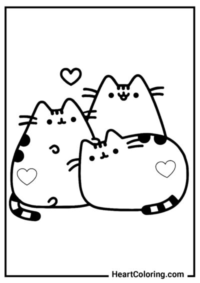 Pusheen the cat - Cat and Kitten Coloring Pages