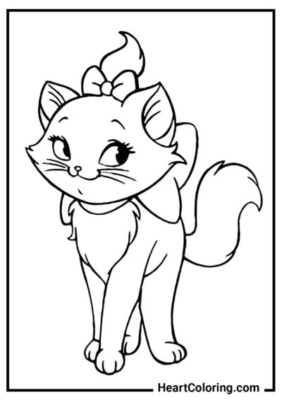 Gatita actriz - Dibujos de Gatos y Gatitos para Colorear