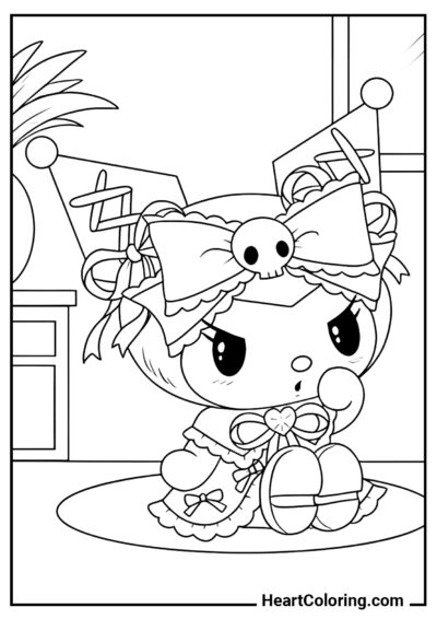 Elegant villainess - Kuromi Coloring Pages