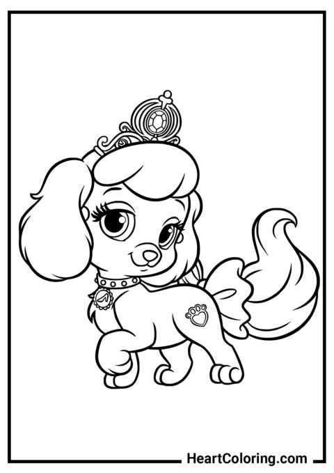 Linda princesa - Dibujos para colorear de perros y cachorros
