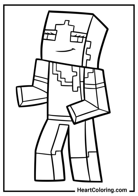Alex che balla - Disegni di Minecraft da Colorare
