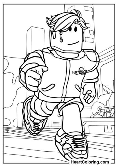 Player in a Tracksuit – fun sheet from "Roblox Coloring Pages"