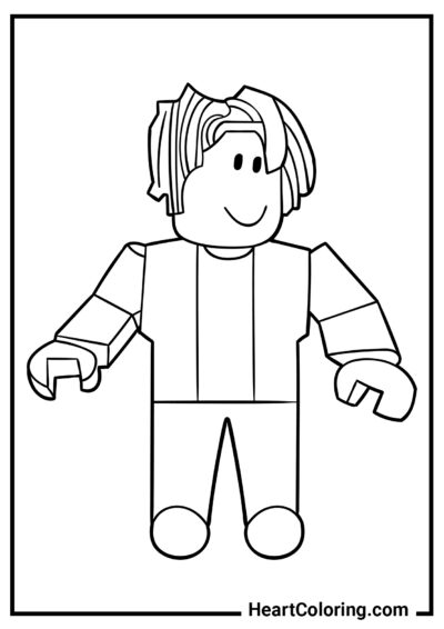 Personaje estándar de Roblox - Dibujos de Roblox para colorear