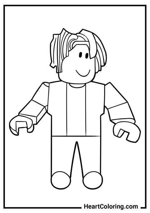 Personaje estándar de Roblox - Dibujos de Roblox para colorear