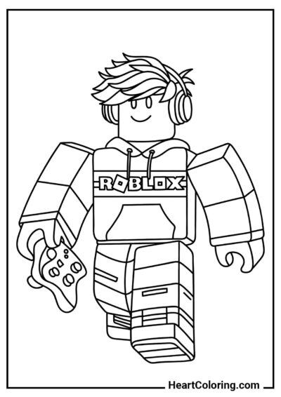Roblox Player with a Game Controller – fun activity sheet for kids