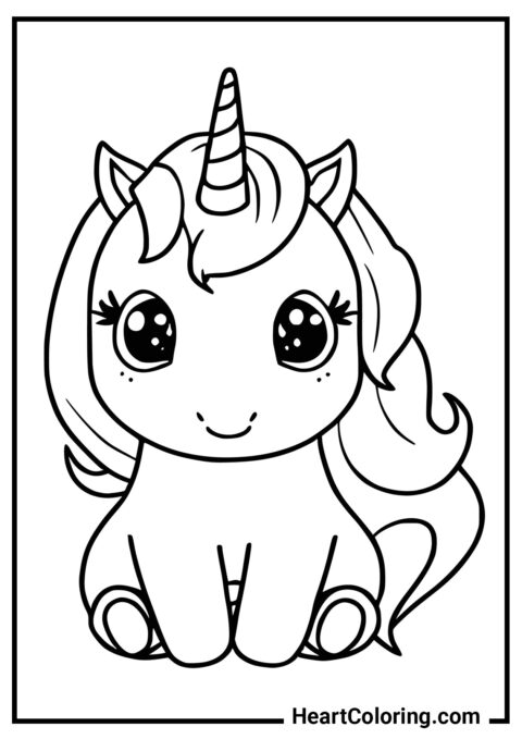 Unicornio Curioso de Manera Divertida - Dibujos de Unicornios para Colorear