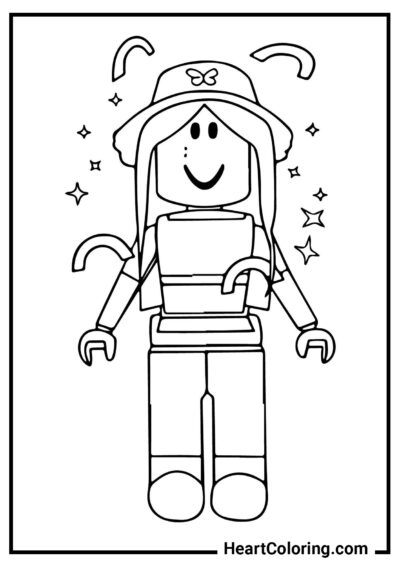 Girl in a Panama Hat - Roblox Coloring Pages