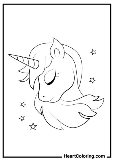 Mysterious cute unicorn - Unicorn Coloring Pages