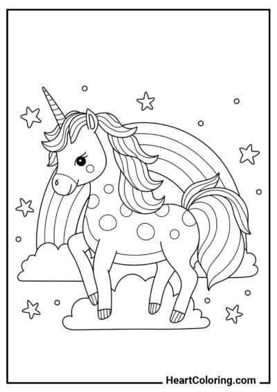 Licorne mignonne avec des taches — parfait pour un moment créatif