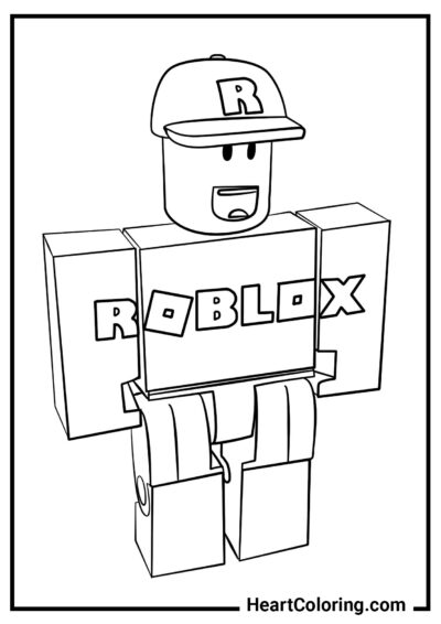 Personagem usando uma touca - Desenhos do Roblox para Colorir
