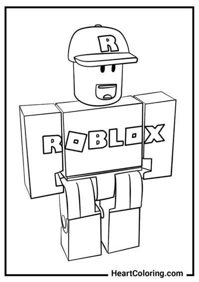 Personnage portant une casquette - Coloriages de Roblox