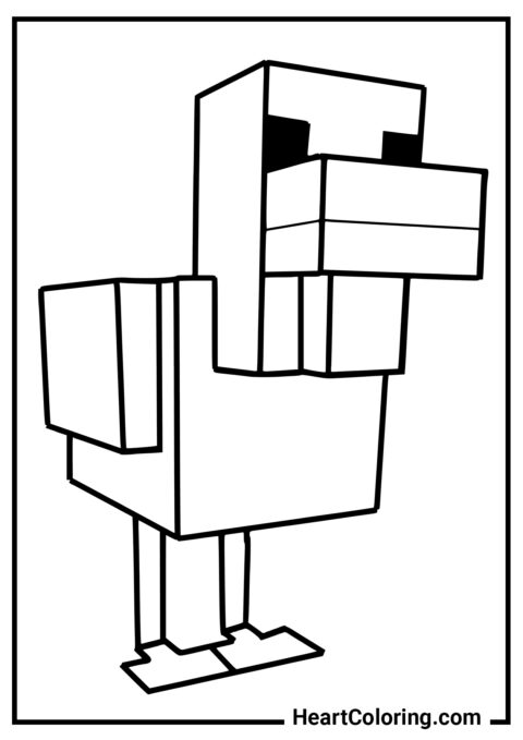 Minecraft Chicken - Minecraft Coloring Pages