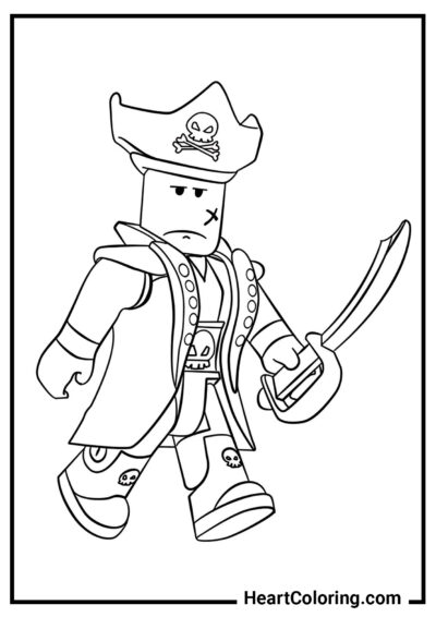 Courageux pirate - Coloriages de Roblox