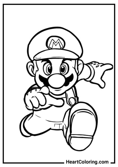 Herói Corajoso - Desenhos do Mario Bros para Colorir