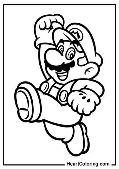 Idraulico coraggioso - Disegni di Super Mario da Colorare