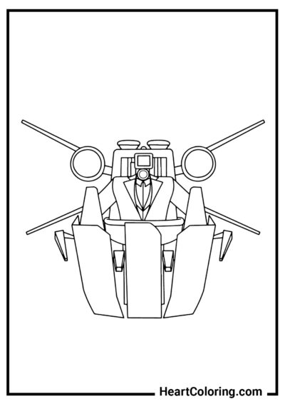 Cameraman on a glitchmobile - Cameraman Coloring Pages