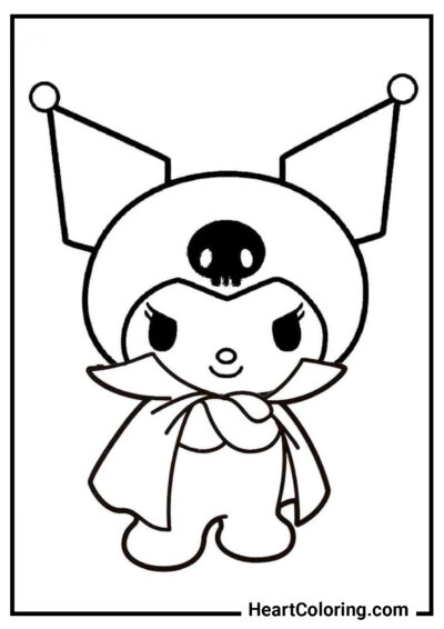Kuromi segura de sí misma - Dibujos de Kuromi para Colorear