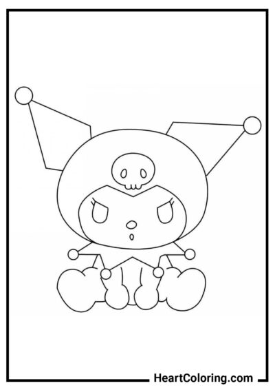 Distressed Kuromi - Kuromi Coloring Pages