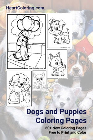 Dogs and Puppies Free Printable Coloring Pages