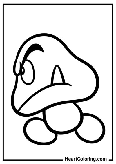 Goomba Malvado - Desenhos do Mario Bros para Colorir