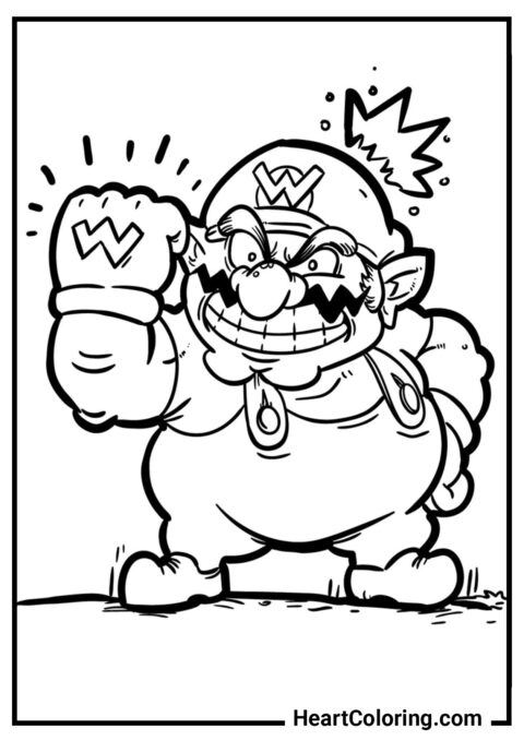 Malvado Wario - Dibujos de Mario Bros para Colorear
