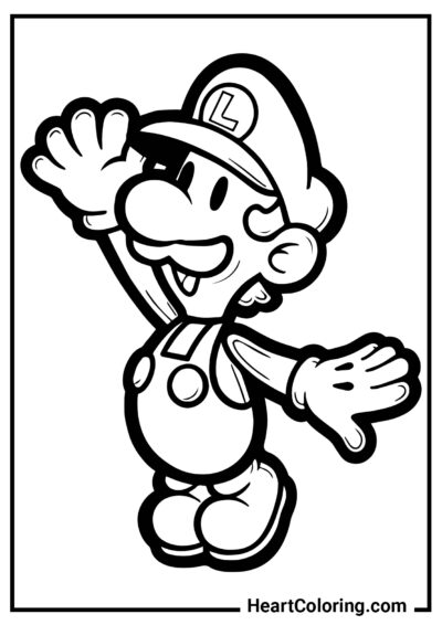 Amigable Luigi - Dibujos de Mario Bros para Colorear