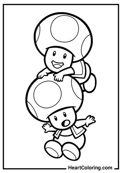 Divertidos Sapos - Dibujos de Mario Bros para Colorear