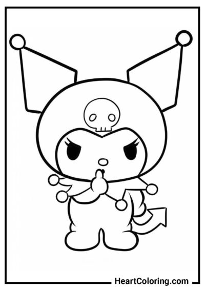 Keep quiet - Kuromi Coloring Pages