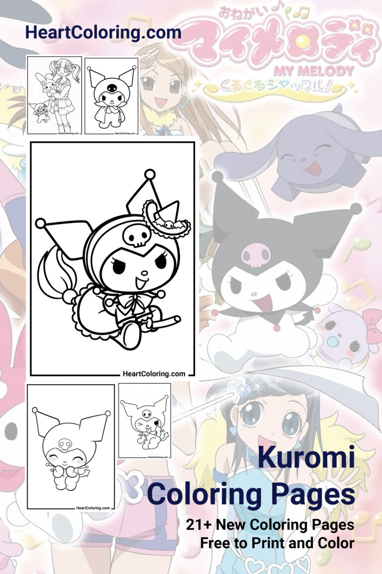 Kuromi Free Printable Coloring Pages | Onegai My Melody