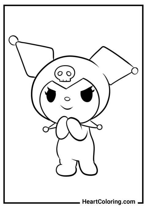 Kuromi is planning something - Kuromi Coloring Pages