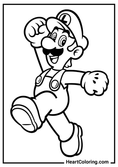 Luigi in passeggiata - Disegni di Super Mario da Colorare